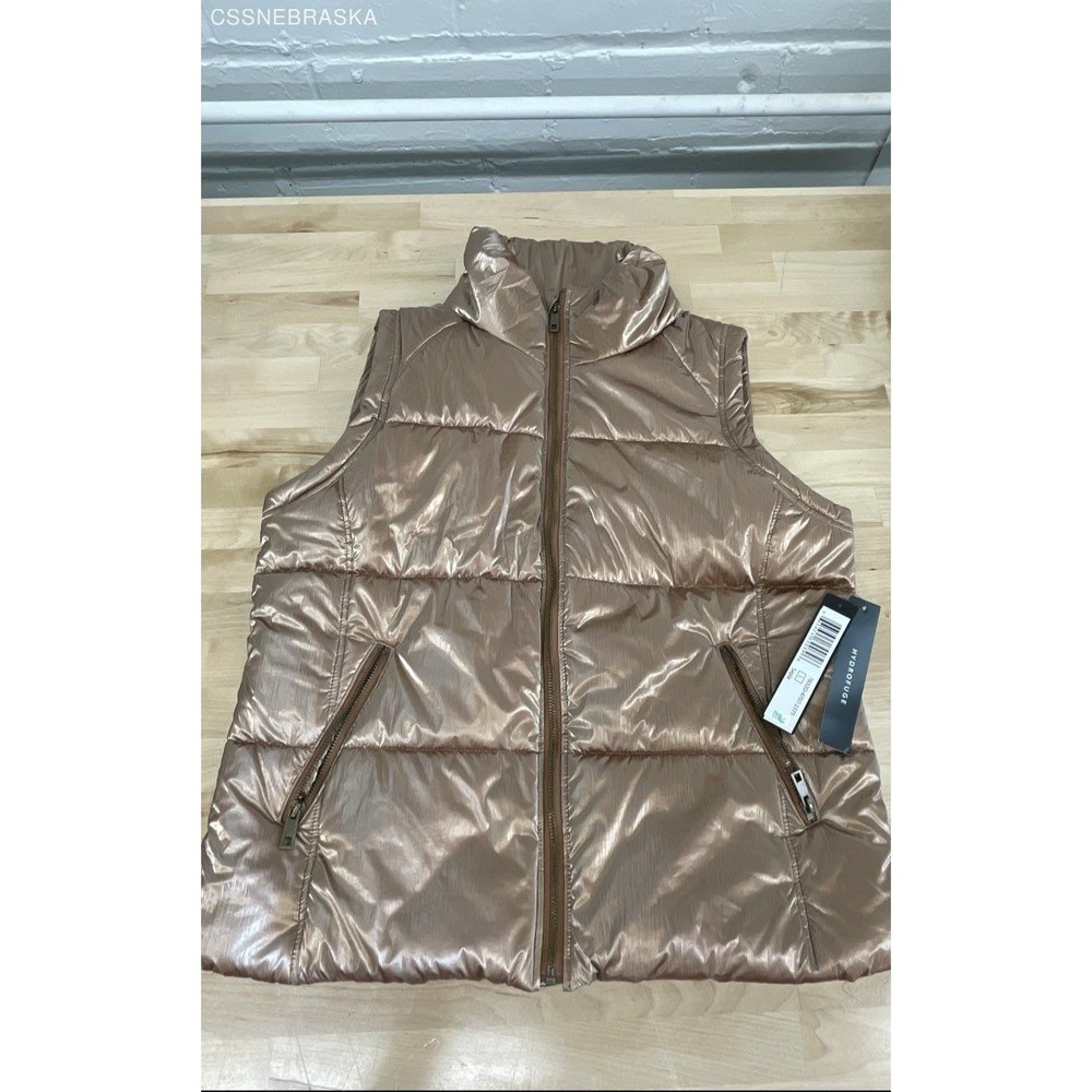 Tribal Metalic/Brown Shiny Puffer Ves -‎ Size L